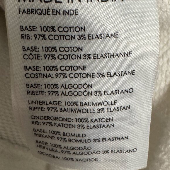 Club Monaco White Textured Waffle Knit Cotton Hoodie Sweatshirt Small - Picture 4 of 6